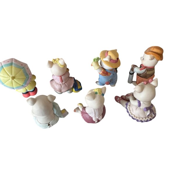 Ceramic Pigs Collection 1994 Set of 6 Bronson Collectibles farmer Ballerina Cowb - Picture 6 of 7
